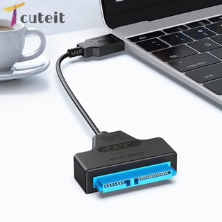 Tcuteit ตัวแปลงฮาร์ดไดรฟ์ USB3.0 SATA เป็นสาย USB รองรับโซลิดสเตทไดรฟ์ SATA 2.5 นิ้ว