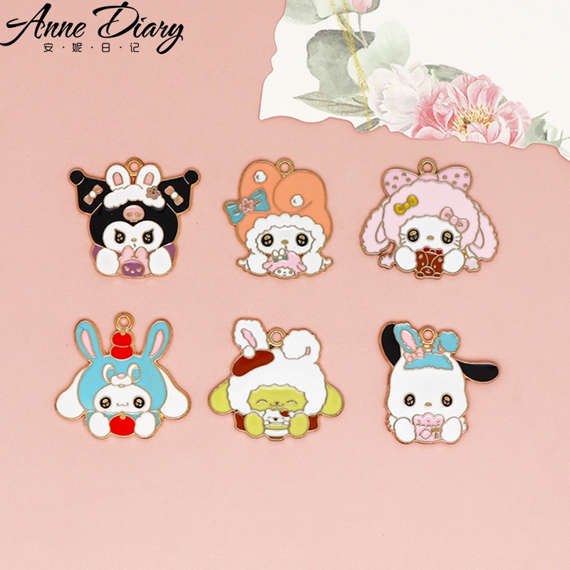 2ชิ้น/ล็อตน่ารัก Kuromi กระต่ายล้อแม็กเคลือบจี้อุปกรณ์เครื่องประดับ DIY เสน่ห์สำหรับผู้หญิง, พวงกุญแจ/ต่างหู/สร้อยคอจี้แฮนด์เมดเครื่องประดับ DIY 103