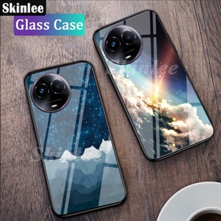 เคสโทรศัพท์มือถือกระจกนิรภัย ไล่โทนสี ลายท้องฟ้ากลางคืน สําหรับ Realme 11 Pro Plus 11X Realme11 Pro Plus