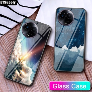 เคสโทรศัพท์มือถือ กระจกนิรภัย ไล่โทนสี ลายท้องฟ้า ดาว แวววาว สําหรับ Realme 11 Pro Plus 5G 11X Realme11 Pro+