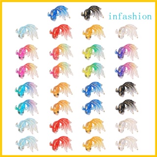 Inf จี้เรซิ่น รูปปลาทอง สีสันสดใส สําหรับทําเครื่องประดับ สร้อยคอ ต่างหู DIY 30 ชิ้น