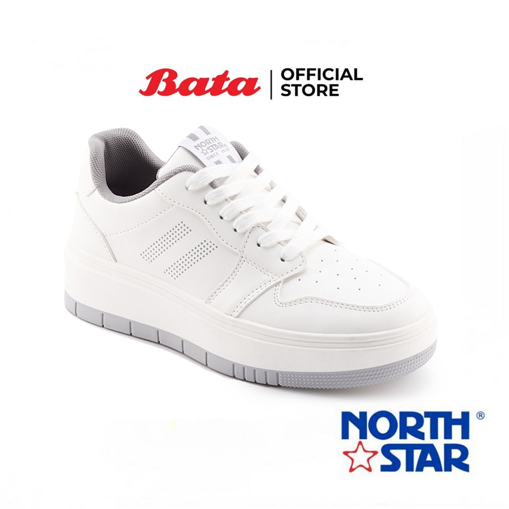 Bata บาจา by North Star รองเท้าผ้าใบแบบผูกเชือก พร้อมเทคโนโลยี Life Natural รุ่น BENNE สำหรับผู้หญิง สีขาว 5201086 สีชมพู 5205086