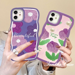 เคสโทรศัพท์มือถือแบบนิ่ม ลายดอกทิวลิป สีม่วง สําหรับ Samsung S23 S22 S21 S20 Plus S23 S22 S21 S20 Ultra S20 FE S21 FE Note 20Plus Note 20Ultra