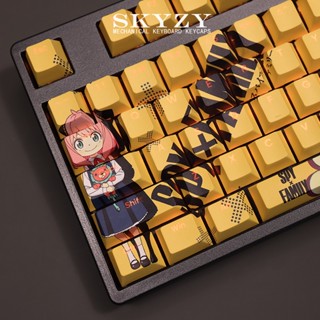 Anya Forger Keycaps Cherry Profile SPY × FAMILY 007 Anime PBT Dye Sub คีย์บอร์ดเครื่องกล Keycap