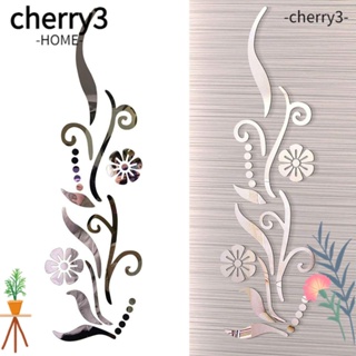 Cherry3 สติกเกอร์กระจกอะคริลิค ลายดอกไม้ ลอกออกได้ สําหรับติดตกแต่งผนังบ้าน ห้องนอน