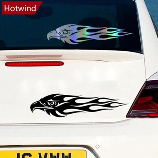 Hotwind สติกเกอร์ไวนิล ลายนกอินทรีย์ เปลวไฟ กันน้ํา หลากสี สีดํา สีขาว สําหรับติดตกแต่งรถยนต์ F2V2 2 ชิ้น