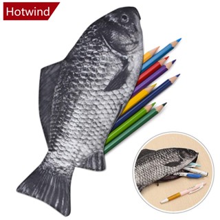Hotwind กระเป๋าดินสอ กระเป๋าเครื่องสําอาง รูปปลาคาร์พ เหมือนจริง มีซิป T7Z9