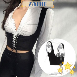 Zaijie24 Gothic Bustier เข็มขัด หรูหรา บอดี้เชอร์ วินเทจ กรง เสื้อกั๊ก สายรัดตัว