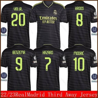 เสื้อกีฬาแขนสั้น ลายทีมชาติฟุตบอล NS2 22 23 Jersey Third Away Modric Hazard Kroos Benzema ViniJR Rodrygo Player Edition SN2