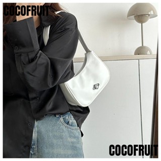 Cocofruit กระเป๋าถือ กระเป๋าสะพายไหล่ หนัง PU ขนาดเล็ก จุของได้เยอะ สีพื้น สําหรับเด็กผู้หญิง Y2k