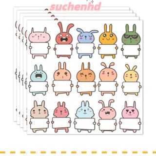 Suchenhd สติกเกอร์ป้ายชื่อ ลายการ์ตูนสัตว์ กระต่าย มีกาวในตัว อเนกประสงค์ สําหรับติดตกแต่งสํานักงาน