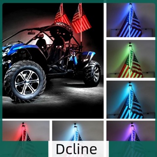 [Dcline.th] เสาอากาศนําทาง พร้อมธงไฟ LED RGB พร้อมรีโมตคอนโทรล สําหรับรถจี๊ป