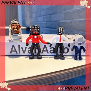 Preva 3 ชิ้น Skibidi พวงกุญแจชักโครก, ซิลิโคน Camara Man Camara Man พวงกุญแจ, จี้อุปกรณ์เสริมห้องน้ํา Man Bop Bop PVC พวงกุญแจ Man