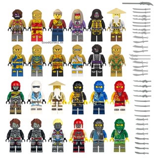 Goodgirlm1 ชุดของเล่นบล็อกตัวต่อฟิกเกอร์ Ninjago Kai Jay Sensei Wu Master 24 ชิ้น