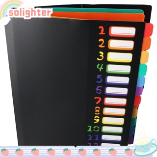 Solighter แฟ้มพลาสติก ขนาด A4 สีรุ้ง สําหรับจัดเก็บเอกสาร สํานักงาน