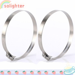 Solighter แคลมป์หนีบสายท่อ โลหะสเตนเลส 4 นิ้ว ปรับได้ 91-114 มม. 2 ชิ้น