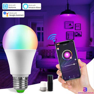 12W DOHOME แอปพลิเคชั่นบลูทูธสมาร์ทไลท์ RGB สีควบคุมเสียงเปิด/ปิดตกแต่งปาร์ตี้คริสต์มาส E27 ไฟ LED AUBESSTECHSTORE