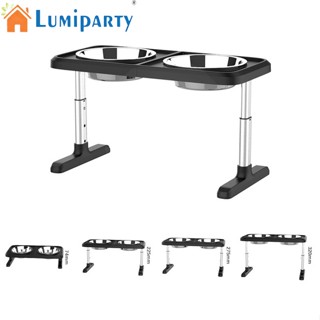 Lumiparty ชามให้อาหาร สเตนเลส ปรับความสูงได้ ความจุขนาดใหญ่ สําหรับสุนัขขนาดกลาง ขนาดใหญ่