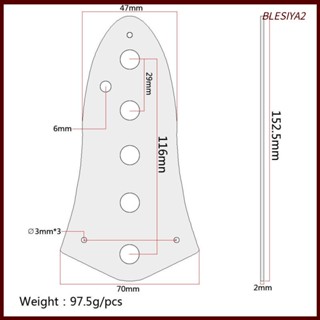 [Blesiya2] แผ่นเหล็กควบคุม 5 หลุม โครเมี่ยม สําหรับกีตาร์ 152.5 X 70 มม.