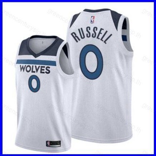 เสื้อกีฬาแขนกุด ลายทีม Minnersota Timberwolves NBA Jersey RUSSELL สไตล์เรโทร คลาสสิก พลัสไซซ์ PG1 GP1