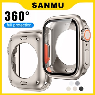 SANMU เคสกันชนหน้า หลัง PC แบบแข็ง สําหรับ Apple Watch 45 มม. 44 มม. 40 มม. 41 มม. iwatch 8 7 6 5 4