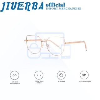 JIUERBA แว่นตา ป้องกันรังสียูวี ป้องกันแสงสีฟ้า สไตล์เรโทร เหมาะกับใส่คอมพิวเตอร์ แฟชั่นสําหรับผู้ชาย และผู้หญิง