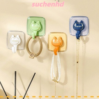 Suchenhd ตะขอแขวนเสื้อผ้า แบบใส อเนกประสงค์ มีกาวในตัว สําหรับติดผนังห้องน้ํา