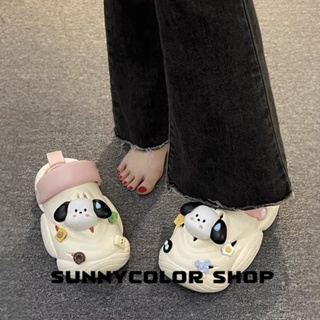 SUNNYCOLOR  รองเท้าแตะหญิง รองเท้าหัวโต แฟชั่น ธรรมดา ใส่สบายๆ 2023ใหม่ B21H0MN 36Z230909