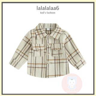 Laa6- เสื้อโค้ทแขนยาว ติดกระดุม สีตัดกัน แฟชั่นฤดูหนาว สําหรับเด็กวัยหัดเดิน