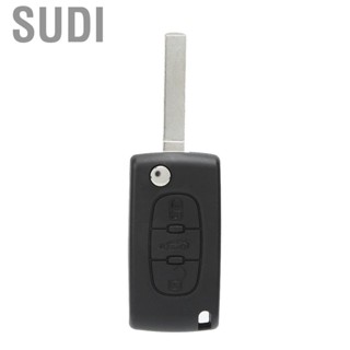 Sudi 3 Buttons  Key Case Car Fob  Cover Replacement with Base without Groove Fit for Peugeot