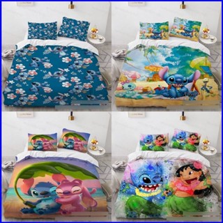 Gp1 Disney Stitch 3in1 ชุดเครื่องนอน ผ้าปูที่นอน ปลอกหมอน ผ้าห่ม ห้องนอน หอพัก ซักได้ PG1