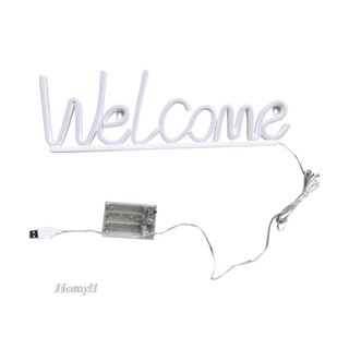 [Homyl1] ป้ายไฟนีออน Welcome สําหรับตกแต่งบ้าน หน้าต่าง ห้องเกม