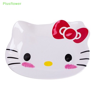 SANRIO (Plusflower) ใหม่ จานอาหารเย็น ลายการ์ตูน Hello Kitty น่ารัก สําหรับเด็ก