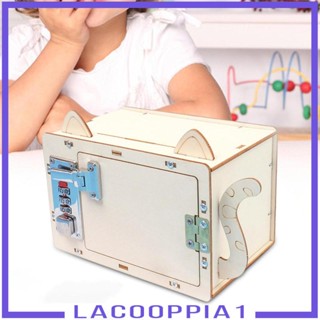 [Lacooppia1] ชุดโมเดลตัวต่อไม้ รูปกล่องใส่รหัสผ่าน 3D สําหรับเด็ก