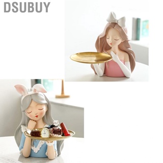 Dsubuy Entrance Storage Decoration Girl Sculptures Porch Decor Tray for Living Study Bedroom