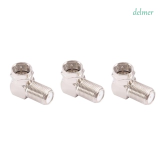 Delmer ซ็อกเก็ตเชื่อมต่อสายเคเบิล 90 องศา RG5 RG6 TV ปลั๊กตัวผู้ RF Coaxial F ตัวผู้ เป็น F ตัวเมีย TV Aerial