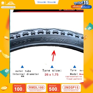 (ลด 400.- พิมพ์ JIRA400SEP) ยางนอกจักรยาน 26 นิ้ว KENDA 26x1.75 นิ้ว