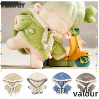 Valour เสื้อฮู้ดดี้ ผ้าฝ้ายลูกฟูก สีขาว เปลี่ยนสีได้ สําหรับตุ๊กตา