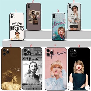 เคสโทรศัพท์มือถือแบบนิ่ม ลายอะนิเมะ Taylor Swift สีดํา สําหรับ iPhone X XS 5 5s 6 6s Pplus 7 8 7 Plus 8 Plus SE 2016 H12