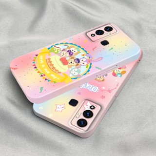 เคสโทรศัพท์มือถือ PC แข็ง ปิดด้านหลัง ลายหมีดัฟฟี่น่ารัก แวววาว สําหรับ Infinix Hot 12 Play Hot 10 Play 11 9 Note 12 Smart 6 TECNO Pova Neo