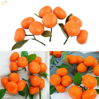 【VARSTR】Fake Orange 9Pcs Display Decors Fake Food Fruit Lifelike Plastic Diameter 3.7cm