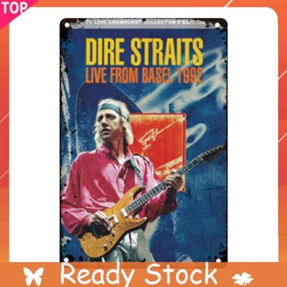 แผ่นป้ายโลหะดีบุก Dire Straits Rock Band สไตล์วินเทจ สําหรับบาร์ คาเฟ่ โปสเตอร์ 30x40 ซม.