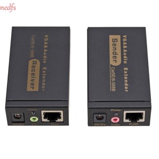 Nedfs VGA 100m ตัวขยายเสียงวิดีโอ VGA เป็น RJ45 Cat5 6 VGA เป็น RJ45 100 ม. ตัวรับ และตัวแปลงสัญญาณ 100 ม. VGA เป็นตัวรับสัญญาณ RJ45