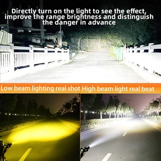 ไฟหน้า LED 50W กันน้ํา สีขาว สีเหลือง สําหรับรถจักรยานยนต์ ไฟหน้ารถจักรยานยนต์ LED ไฟสปอตไลท์คู่กันน้ำสำหรับมอเตอร์ไซค์,ตัดหมอกเลนส์คู่สำหรับรถมอเตอร์ไซด์
