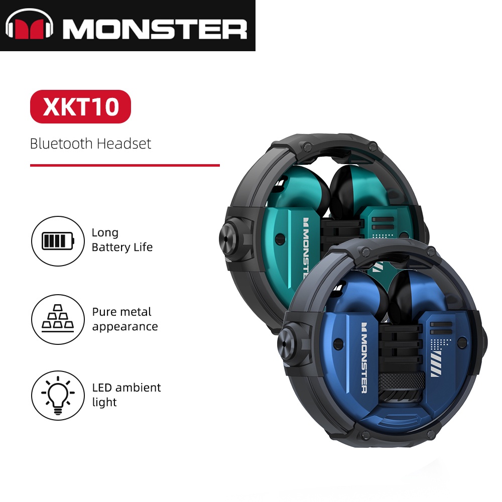 Monster XKT10 หูฟังบลูทูธไร้สาย กันน้ํา ลดเสียงรบกวน TWS