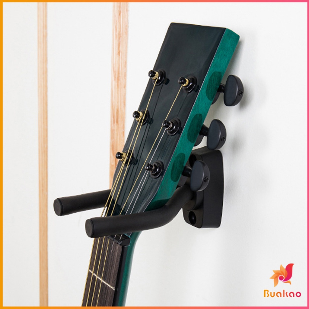 BUAKAO ที่แขวนกีตาร์ แบบติดผนัง สีดำ พร้อมชุดติดตั้ง guitar stand