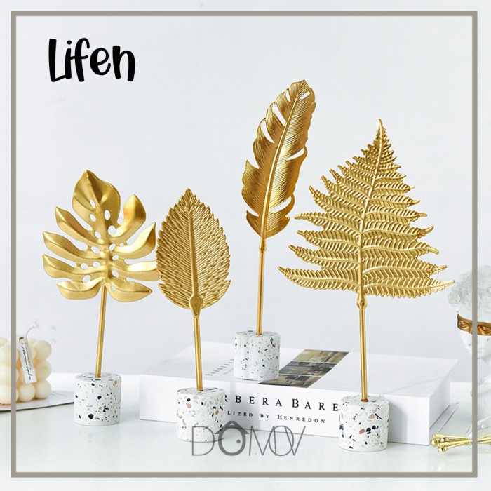 DOMOV LIFEN ที่ไม่ซ้ํากันความงามทองตกแต่งตารางรูปปั้นตกแต่ง