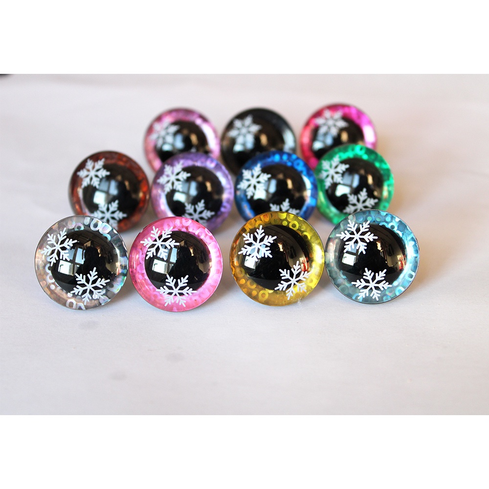 20pcs new design  9MM 12mm 14mm 16mm to 35mm craft eyes  glitter toy safety eyes 3D snow eyes  doll 