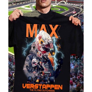 เสื้อยืดผ้าฝ้ายพิมพ์ลายขายดี คอตต้อนคอกลมเสื้อเชิ้ต ลาย Max Verstappen Champion 33 Max Verstappen Formula 1 2022 สีแดง |