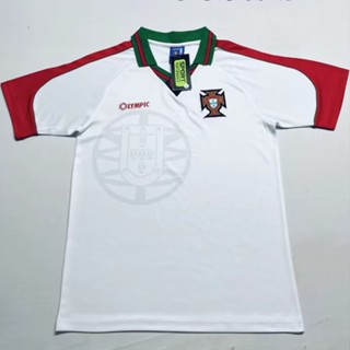 เสื้อกีฬาแขนสั้น ลายทีมชาติฟุตบอลโปรตุเกส 1996-97 Portugal Away สไตล์วินเทจ แห้งเร็ว ไซซ์ S-XXL สําหรับผู้ชาย